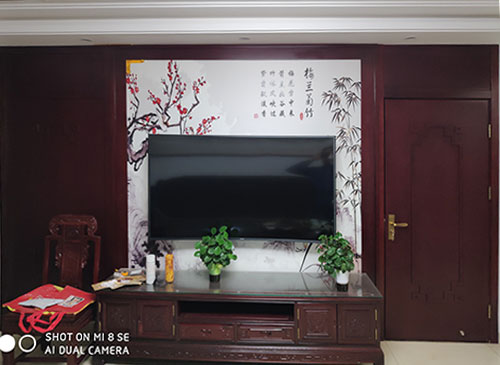 福田中式家庭装修电视柜效果展示